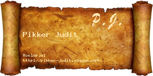 Pikker Judit névjegykártya